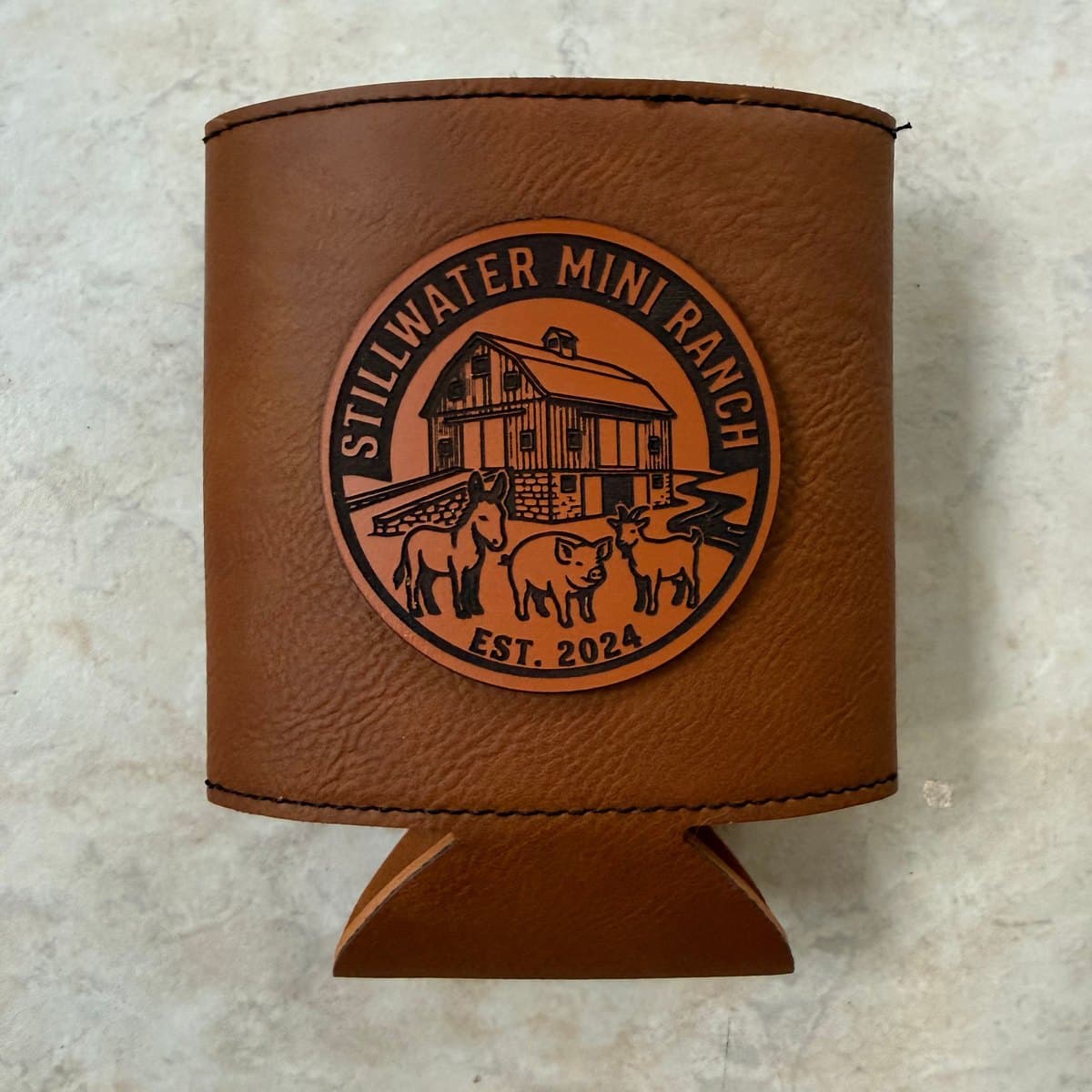 Leather Patch Koozie